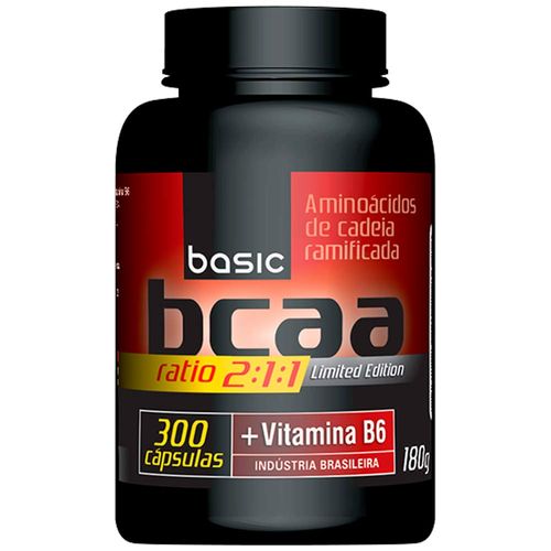 Bcaa 2:1:1 + Vitamina B6 - 300 Cápsulas - Basic Nutrition
