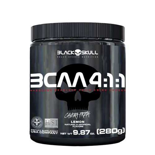 BCAA 4:1:1 + Vitamina B6 280g Limão - Black Skull
