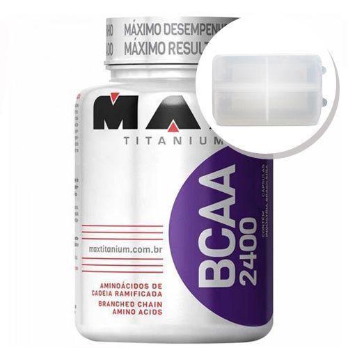 BCAA 2400 - 200 Cápsulas + Porta Cápsulas Transparente - Max Titanium