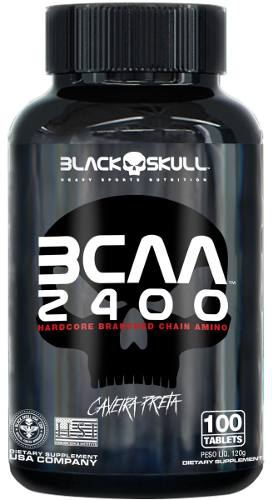 Bcaa 2400 Caveira Preta - 100comp - Black Skull