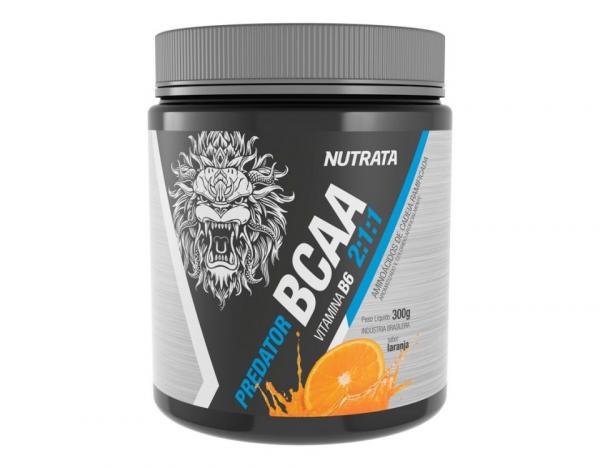 Bcaa Aminoácido Predator 2:1:1 300g Vitamina B6 Laranja - Nutrata