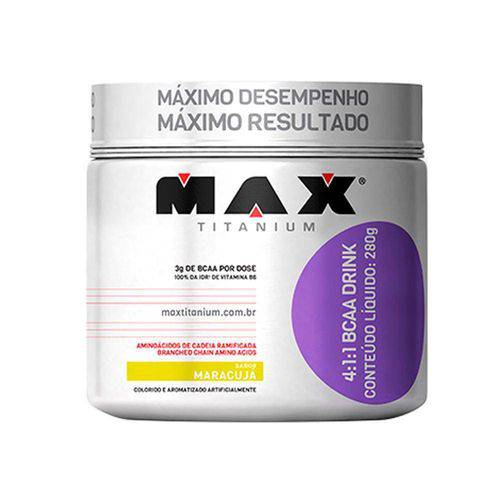 Bcaa Drink Maracujá 280g Suplemento Max Titanium Aumento de Energia Manutenção Muscular