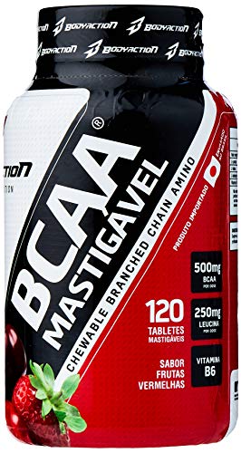 BCAA Mastigável - 120 Comprimidos Frutas Vermelhas - BodyAction, BodyAction
