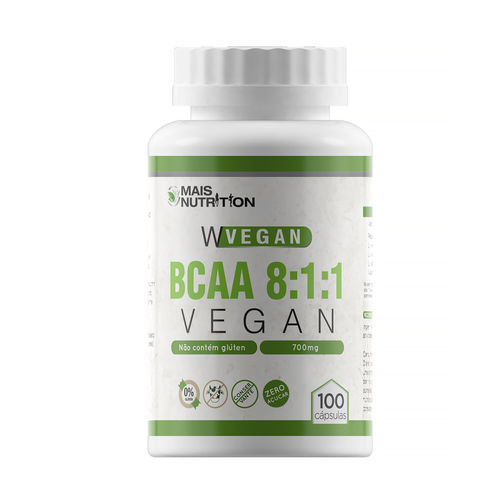 BCAA Vegan 100 Capsulas 800mg 8:1:1 - Mais Nutrition