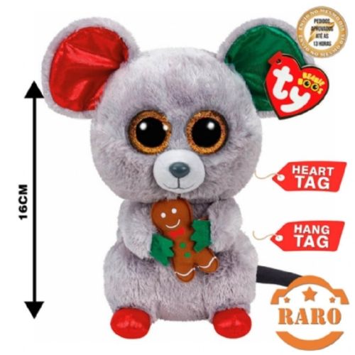 Beanie Boos Coleção Pelúcia Boos Ty Mac o Rato 16cm