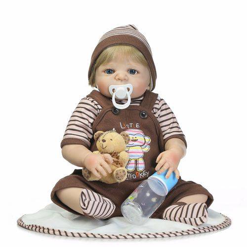 Boneca Bebê Reborn Menino Corpo De Silicone Macio no Shoptime