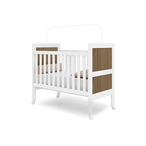 Berço Americano que Vira Mini Cama Doçura Branco Acetinado/Wengue - Canaã