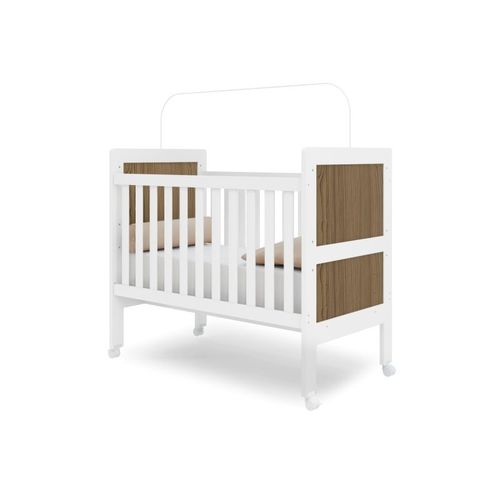 Berço Americano que Vira Mini Cama Doçura Branco Acetinado/wengue - Canaã