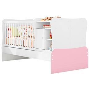 Berço Cama Doce Magia - QMovi - Branco/Rosa