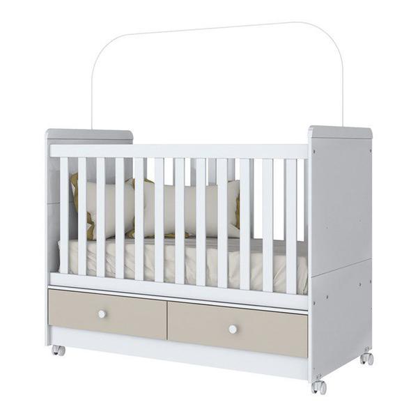 Berço Mini Cama 3 em 1 Aquarela I16 Branco Henn