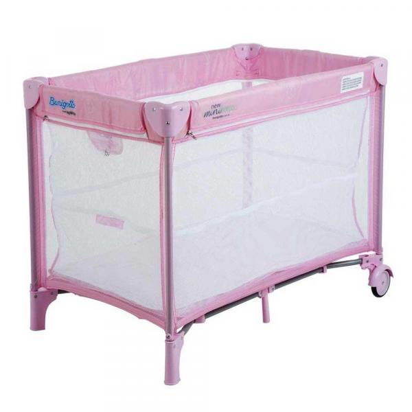 Berço Portátil para Bebê Burigotto New Mini Pink Base Acolchoada