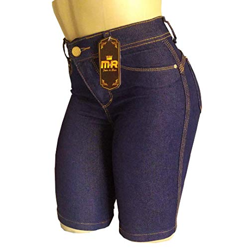 Bermuda Jeans Feminino Lycra Cintura Alta (44)