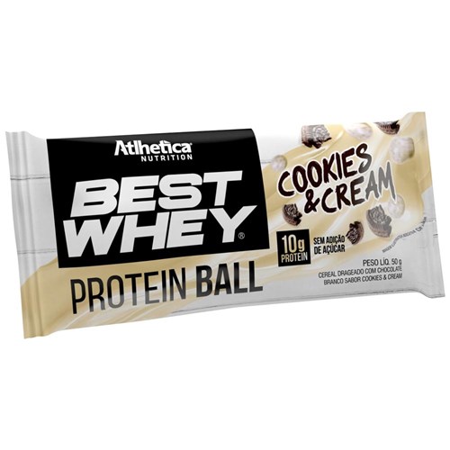 Best Whey Protein Ball 50g Cookies & Cream - Atlhetica Nutrition