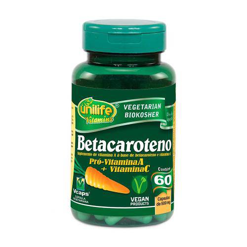 Betacaroteno 60 Cápsulas 500mg - Unilife