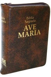 Bíblia Ave Maria - Média - Marrom com Zíper