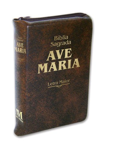 Bíblia Ave Maria - Letra Maior Marrom - Zíper