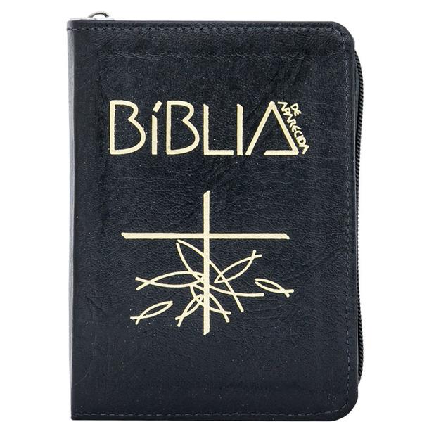 Biblia de Aparecida Bolso - Ziper Preta - Santuario - Congregacao do Santissimo Redentor