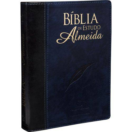 Biblia de Estudo Almeida Ra - Capa Luxo - Azul e Preta