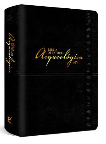 Bíblia de Estudo Arqueológica NVI - Capa Luxo Preta - Vida