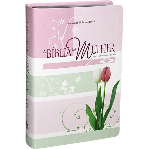 Bíblia de Estudo da Mulher Leitura Devocional Ra - Grande Luxo - Floral Tulipas