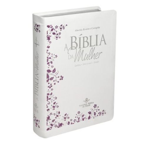Bíblia de Estudo da Mulher Leitura Devocional Rc - Luxo - Branca Média
