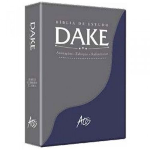 Bíblia de Estudo Dake Rc com Dicionário Expandido Capa Luxo Cinza e Azul