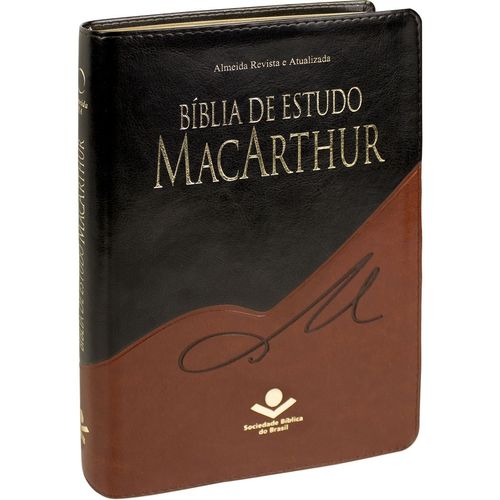 Bíblia de Estudo Macarthur - Capa Luxo Preto e Marrom