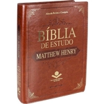Bíblia De Estudo Matthew Henry Marrom Revista E Corrigida