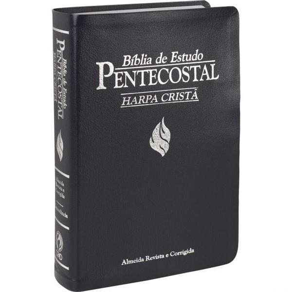 Bíblia de Estudo Pentecostal com Harpa Média Azul - CPAD
