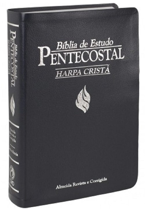 Biblia de Estudo Pentecostal com Harpa - Média - Azul