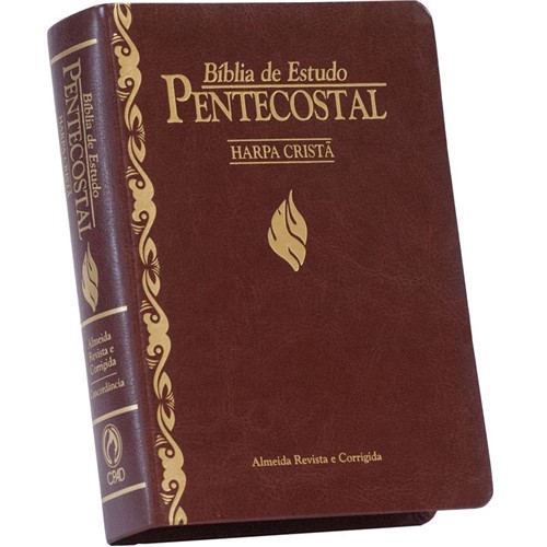 Bíblia de Estudo Pentecostal com Harpa Pequena Vinho