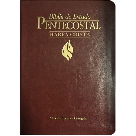 Bíblia de Estudo Pentecostal Média com Harpa Vinho