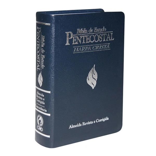 Bíblia de Estudo Pentecostal-Media Harpa - Azul - Cpad