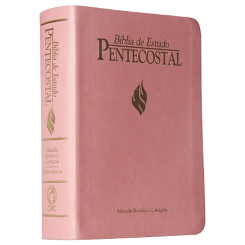 Bíblia de Estudo Pentecostal - Pequena Luxo Rosa