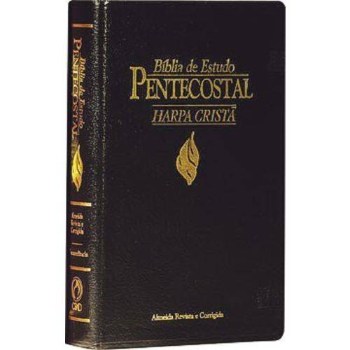 Bíblia de Estudo Pentecostal RC com Harpa - Média Luxo Preta