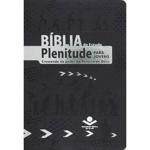 Bíblia de Estudo Plenitude para Jovens | Ntlh | Preta | Luxo | Emborrachada
