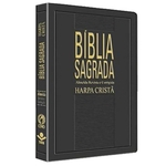 Bíblia grande com harpa slim preta