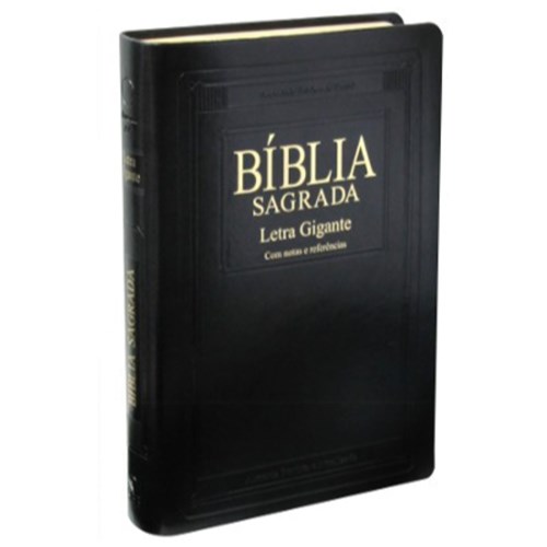 Bíblia Letra Gigante Edição Especial Preta com Dourado com Índice - Ra