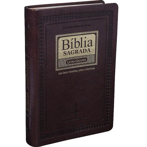 Biblia Letra Gigante Rc Luxo Marrom Nobre