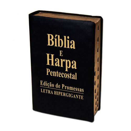Biblia Letra Hipergigante Luxo Preta com Harpa