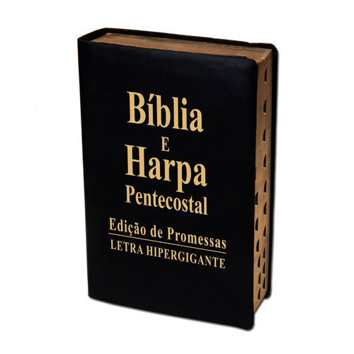 Biblia Letra Hipergigante Luxo Preta com Harpa