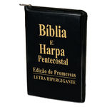 Biblia Letra Hipergigante Zíper Com Harpa