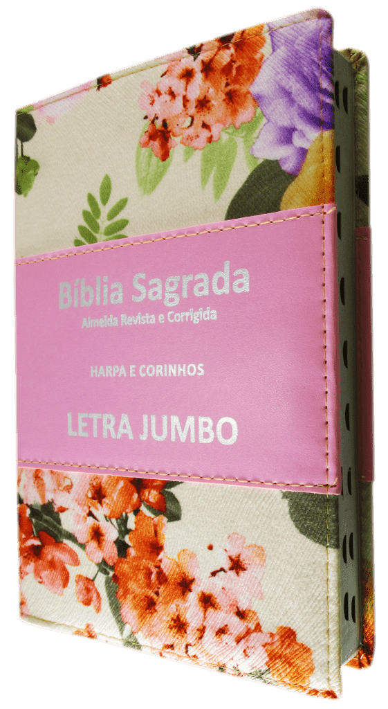 Bíblia Letra Jumbo com Harpa - Capa Luxo Flor Amarela