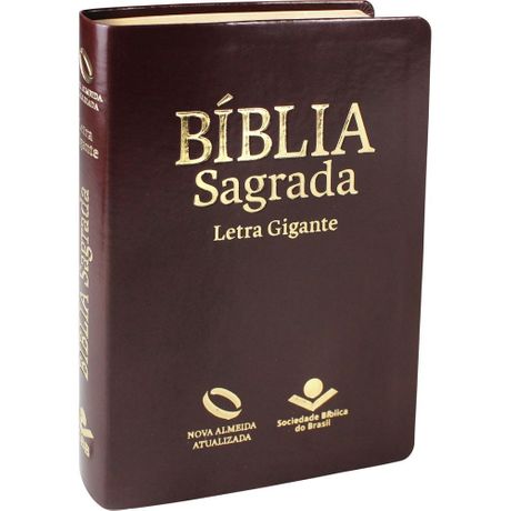 Bíblia Nova Almeida Atualizada Letra Gigante com Índice Marrom