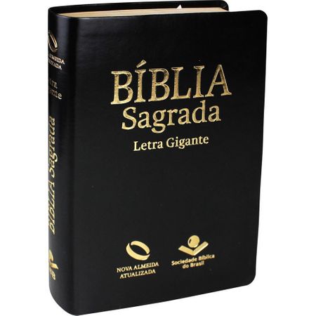 Bíblia Nova Almeida Atualizada Letra Gigante com Índice Preta Nobre