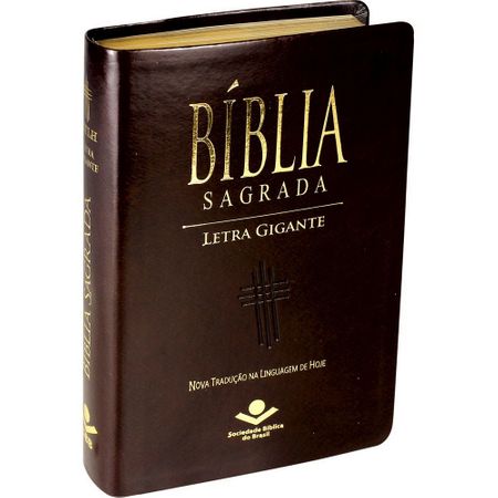 Bíblia NTLH Letra Gigante Luxo com Índice Marrom Nobre