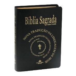Bíblia NTLH Letra Grande Emborrachada - Pequena Luxo Preta