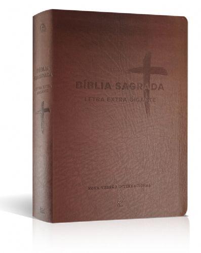 Bíblia NVI Letra Extra Gigante - Capa PU Marrom - Vida