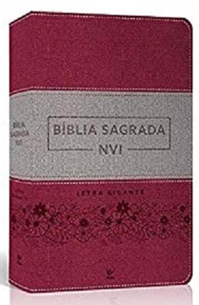 Bíblia Nvi Letra Gigante - Luxo Rosa e Cinza - Vida