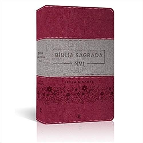 Bíblia Nvi Letra Gigante - Luxo Rosa e Cinza